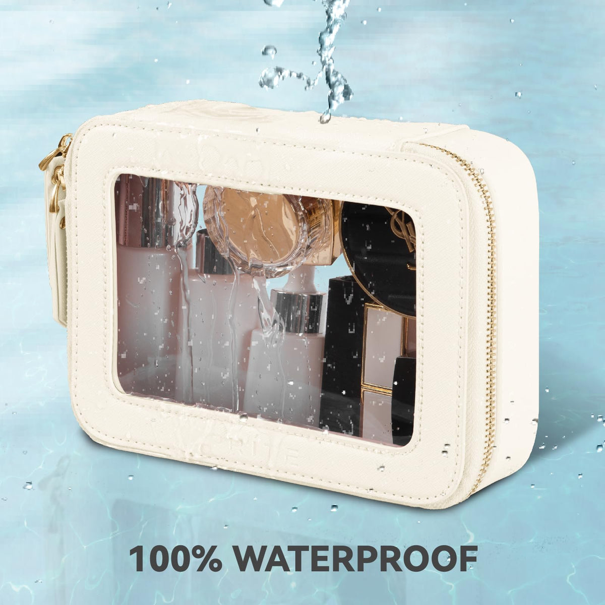 Prite pochette maquillage élégamment emballée dans sa boîte