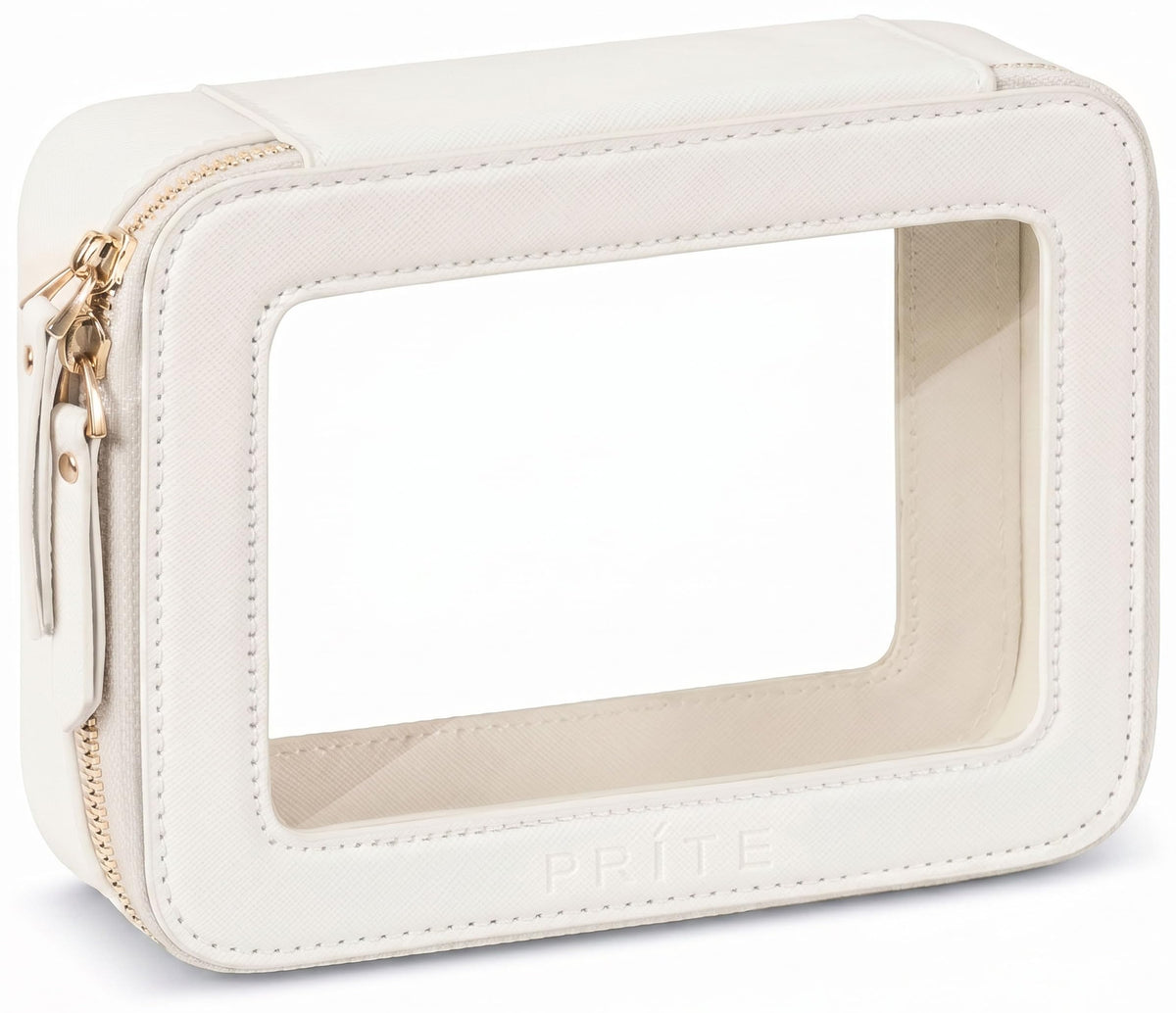Prite pochette maquillage transparente frontale avec fermeture éclair en métal