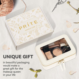Prite pochette maquillage vue latérale montrant la texture du cuir