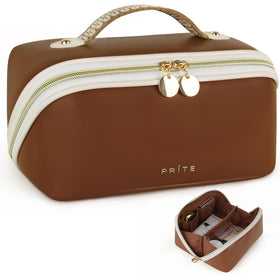 Prite trousse de maquillage ouverte avec compartiments visibles