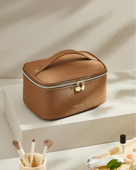 Prite Trousse de Maquillage Voyage ouverte montrant les compartiments