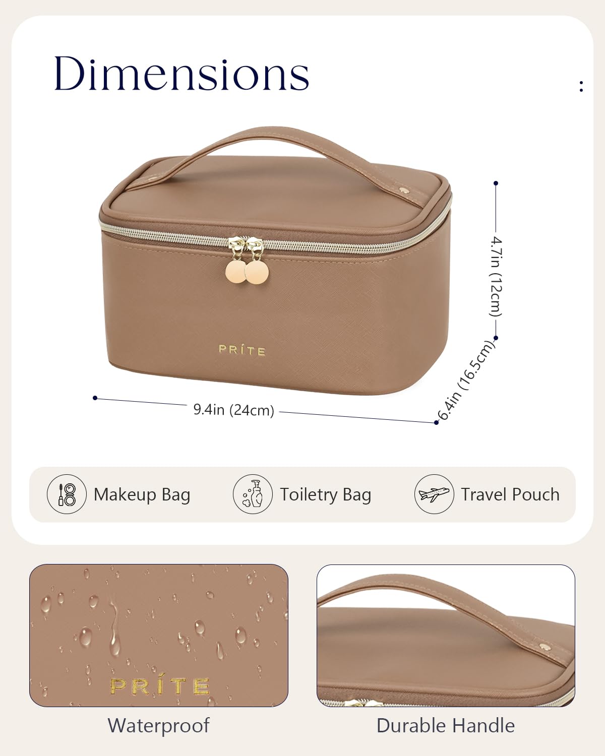 Prite Trousse de Maquillage Voyage sur un plan de travail