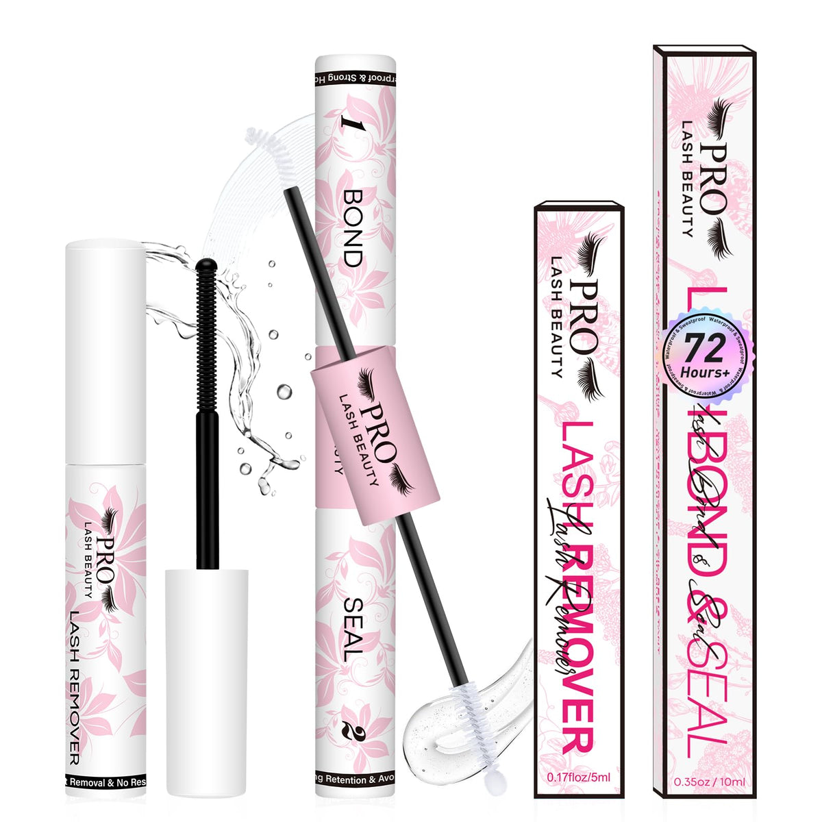 PRO LASHBEAUTY kit de colle à cils transparent vue avant avec emballage