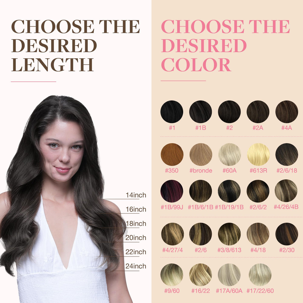 Proche des extrémités des extensions de cheveux GOO GOO