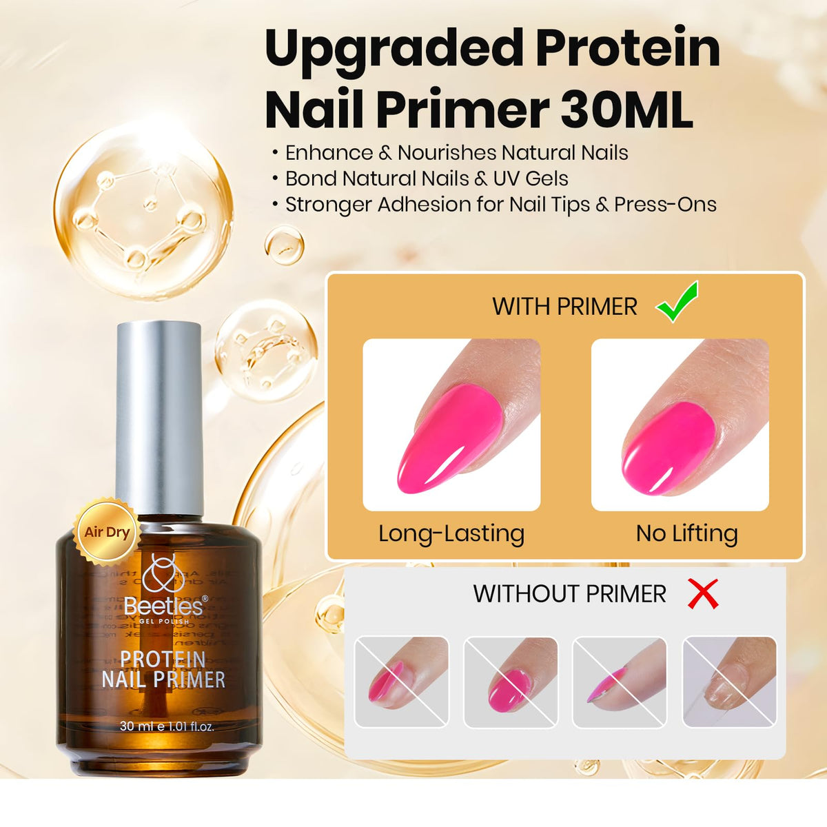 Produit de préparation d'ongles beetles sur fond blanc
