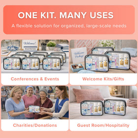 Produits d'hygiène de marque dans le kit TREKTOTE