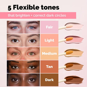 Produits de beauté incluant la base éclaircissante sous les yeux
