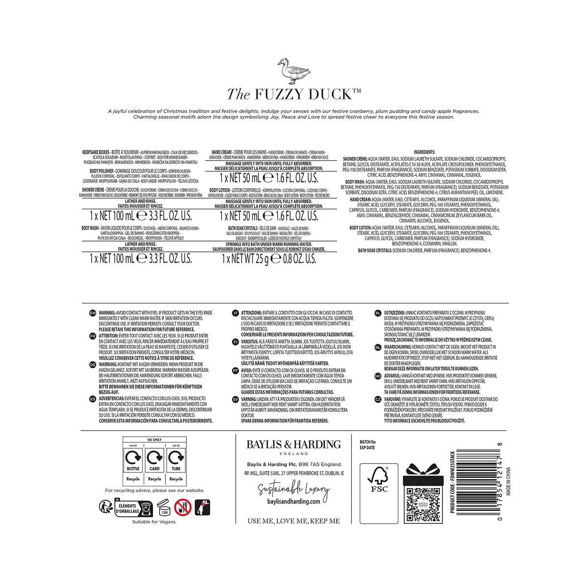 Produits de soin Baylis & Harding avec senteurs festives