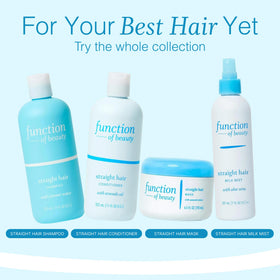 Produits de soin capillaire Function of Beauty dans une salle de bain élégante