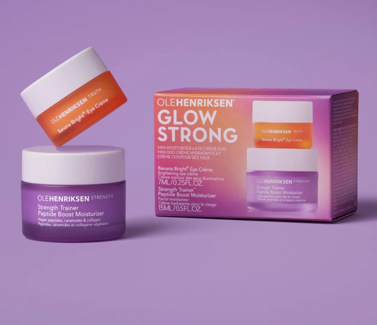 Produits de soin de la peau Ole Henriksen sur une surface en bois