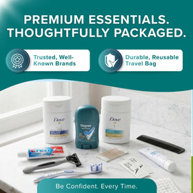 Produits de soin de marque dans le kit d'hygiène homme