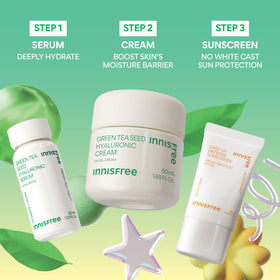 Produits de soin innisfree sur un fond en bois