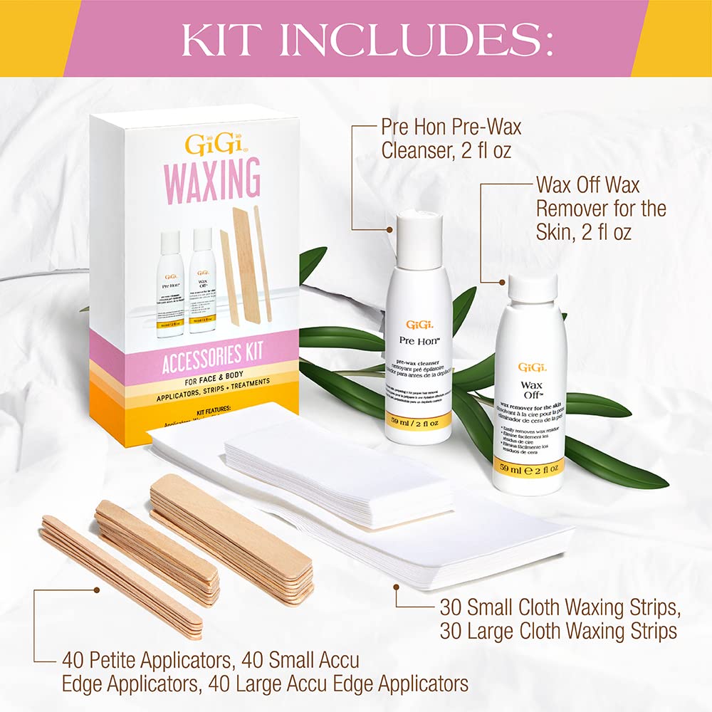 Produits de soin pré et post-épilation inclus dans le kit GIGI