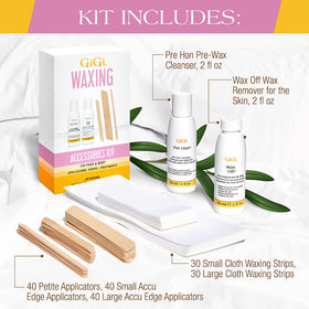 Produits de soin pré et post-épilation inclus dans le kit GIGI