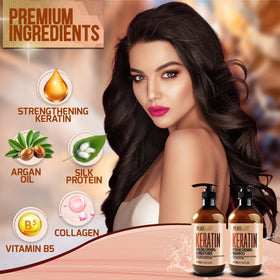 Produits de soins capillaires sur fond en bois