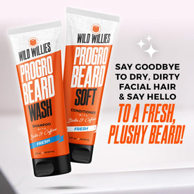 Produits de soins de barbe Wild Willies sur fond neutre