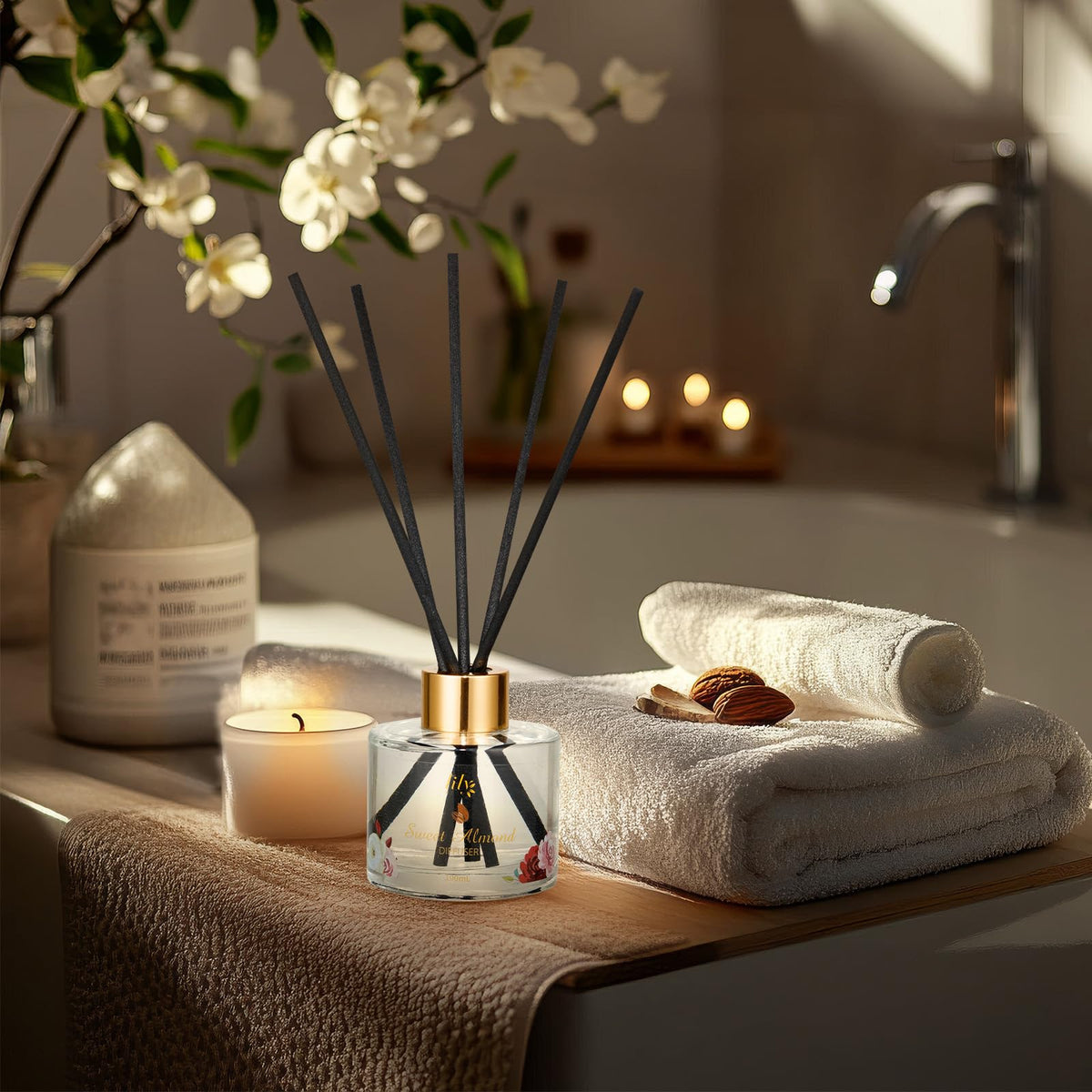 Produits de soins du coffret LILY ROY disposés dans le panier