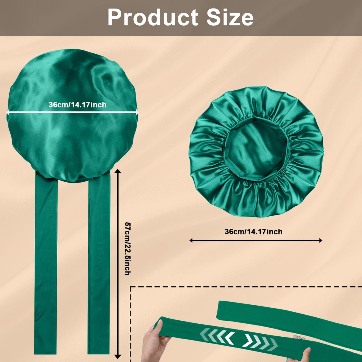 Produits FIRSTPELLA, bonnets de nuit en satin, présentation