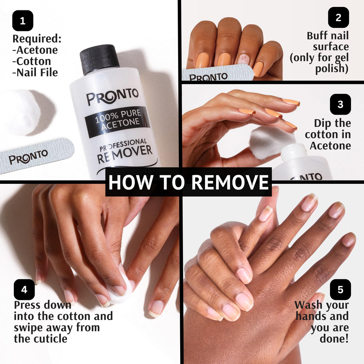 Pronto Dissolvant à Ongles sur une table de manucure