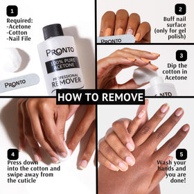 Pronto Dissolvant à Ongles sur une table de manucure