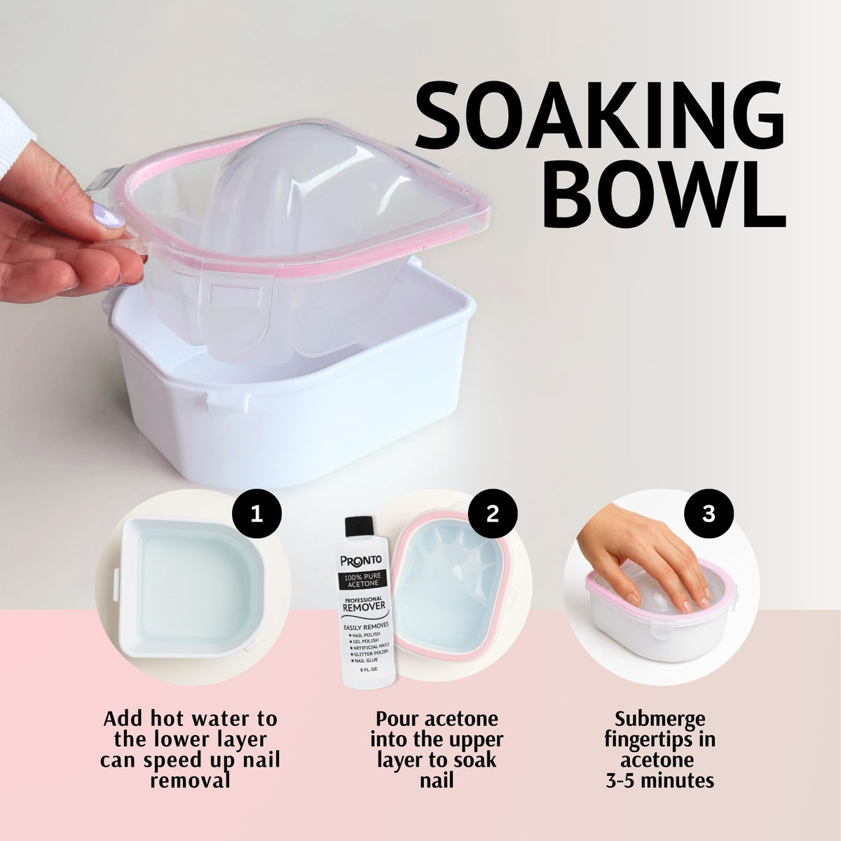 Pronto Dissolvant de Vernis à Ongles 100% Acétone 473 ml avec vernis à ongles