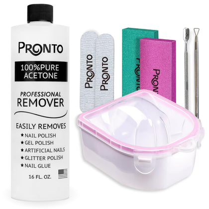 Pronto Dissolvant de Vernis à Ongles 100% Acétone 473 ml vue de face