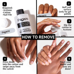 Pronto Dissolvant de Vernis à Ongles Gel Acétone 12 Fl Oz avec étiquettes