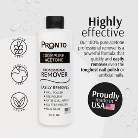 Pronto Dissolvant Gel Acétone 12 Fl Oz avec bouchon ouvert
