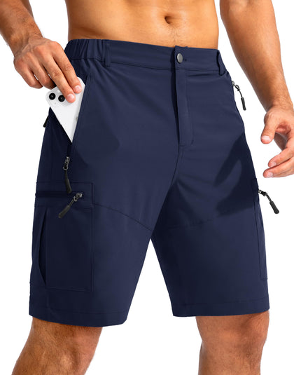 Pudolla Shorts de Randonnée Homme 9" en bleu, vue avant