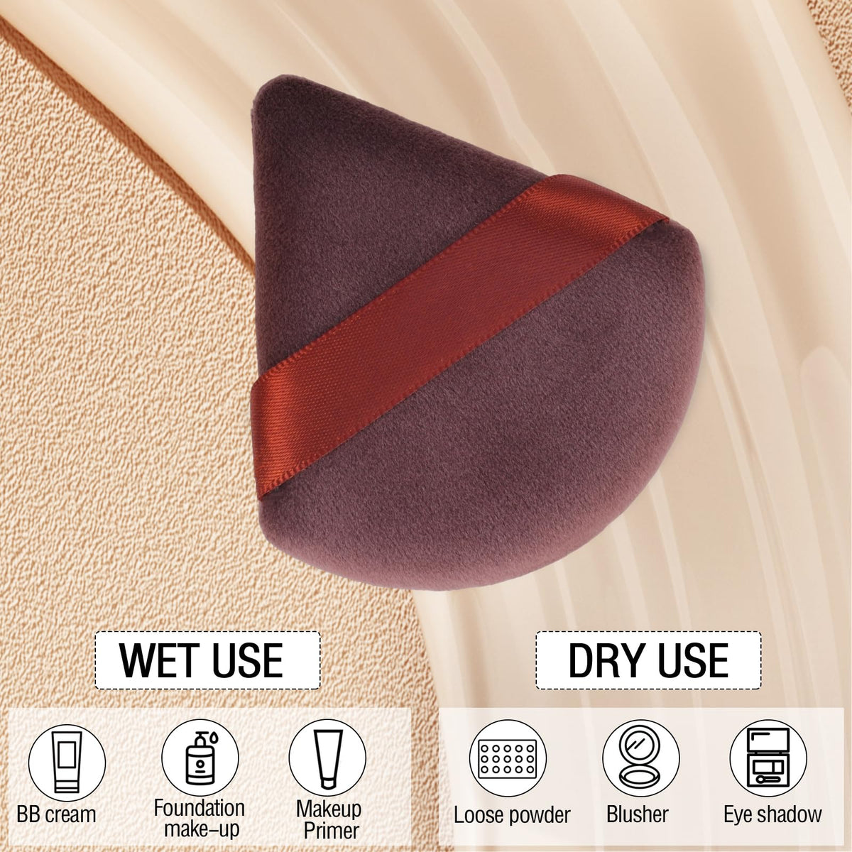 Puff triangle Pimoys en velours avec texture douce