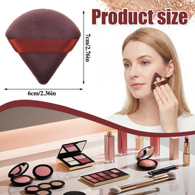 Puff triangle Pimoys en velours pour application de poudre