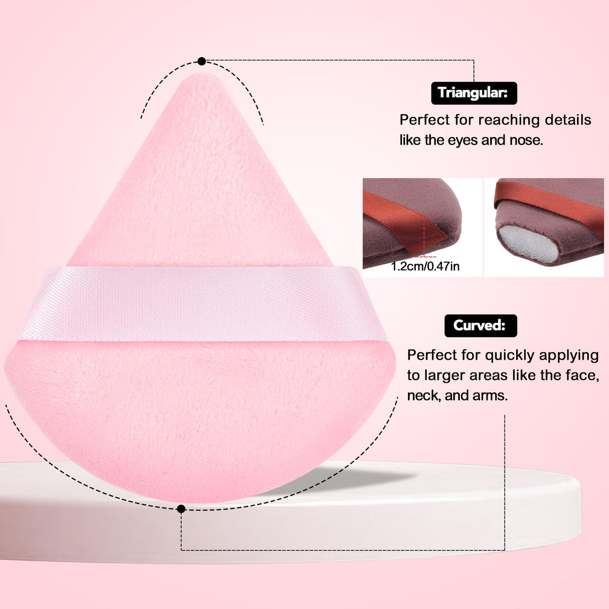 Puff triangle Pimoys en velours vue de face
