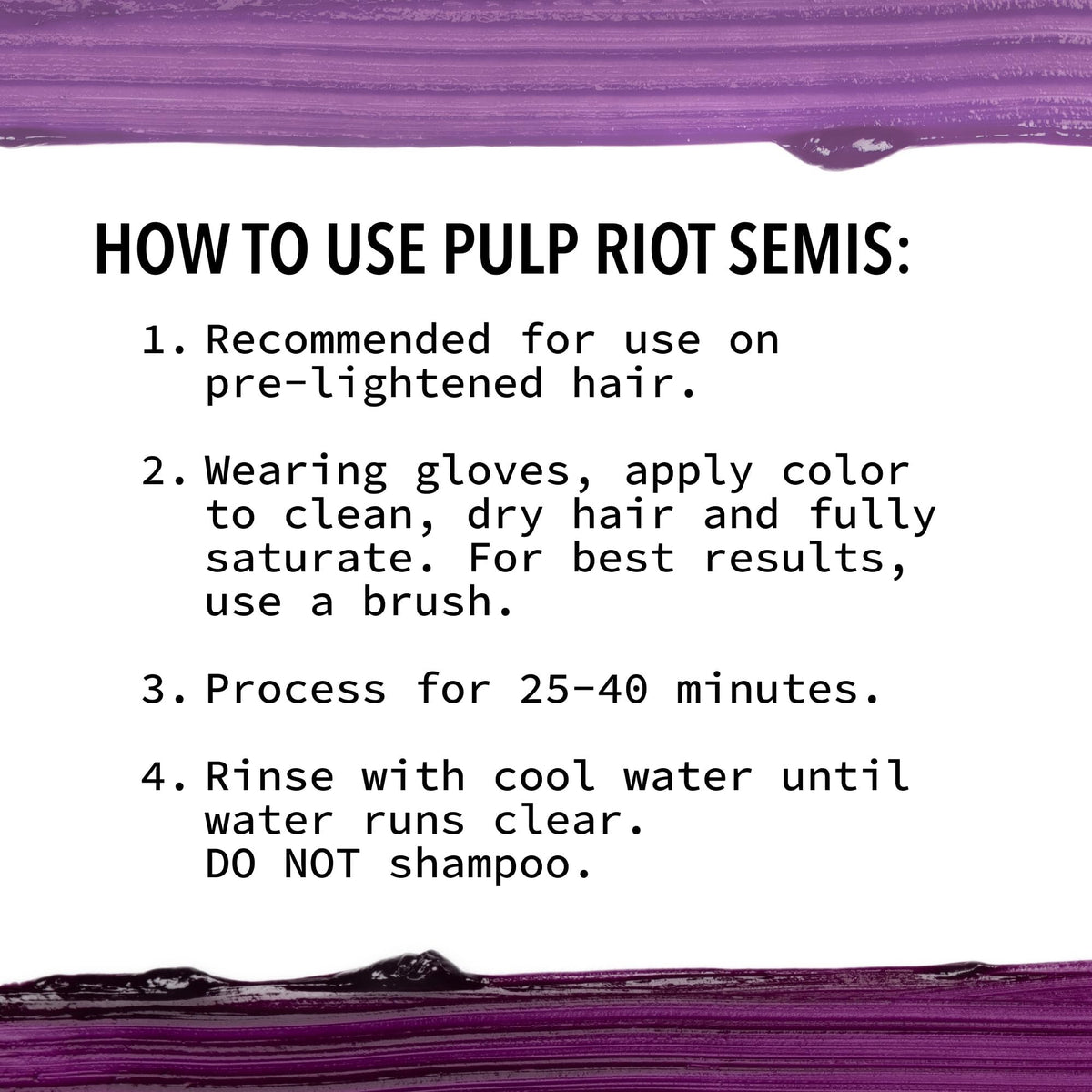 Pulp Riot Dark Matter en utilisation sur cheveux pré-éclaircis