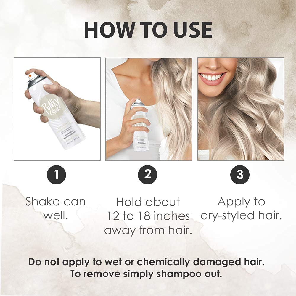 Punky Spray de Coloration Temporaire Blond Platine, en situation festive