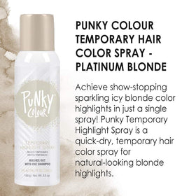 Punky Spray de Coloration Temporaire Blond Platine, utilisation en extérieur