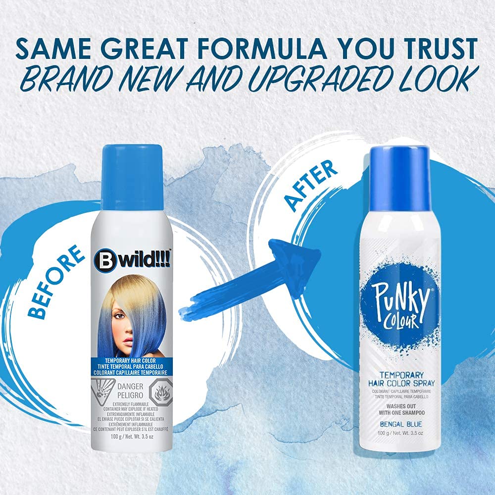 Punky Spray de Couleur Temporaire Bengal Blue au dos
