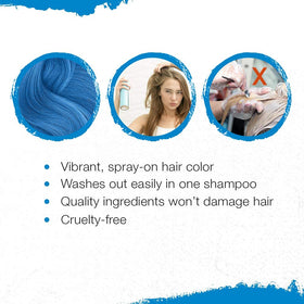 Punky Spray de Couleur Temporaire Bengal Blue avec d'autres teintes