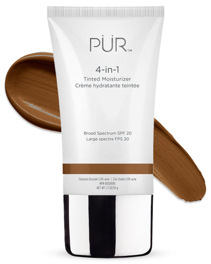 PÜR MINERALS Crème teintée 4-en-1 Amande Foncée vue avant avec packaging