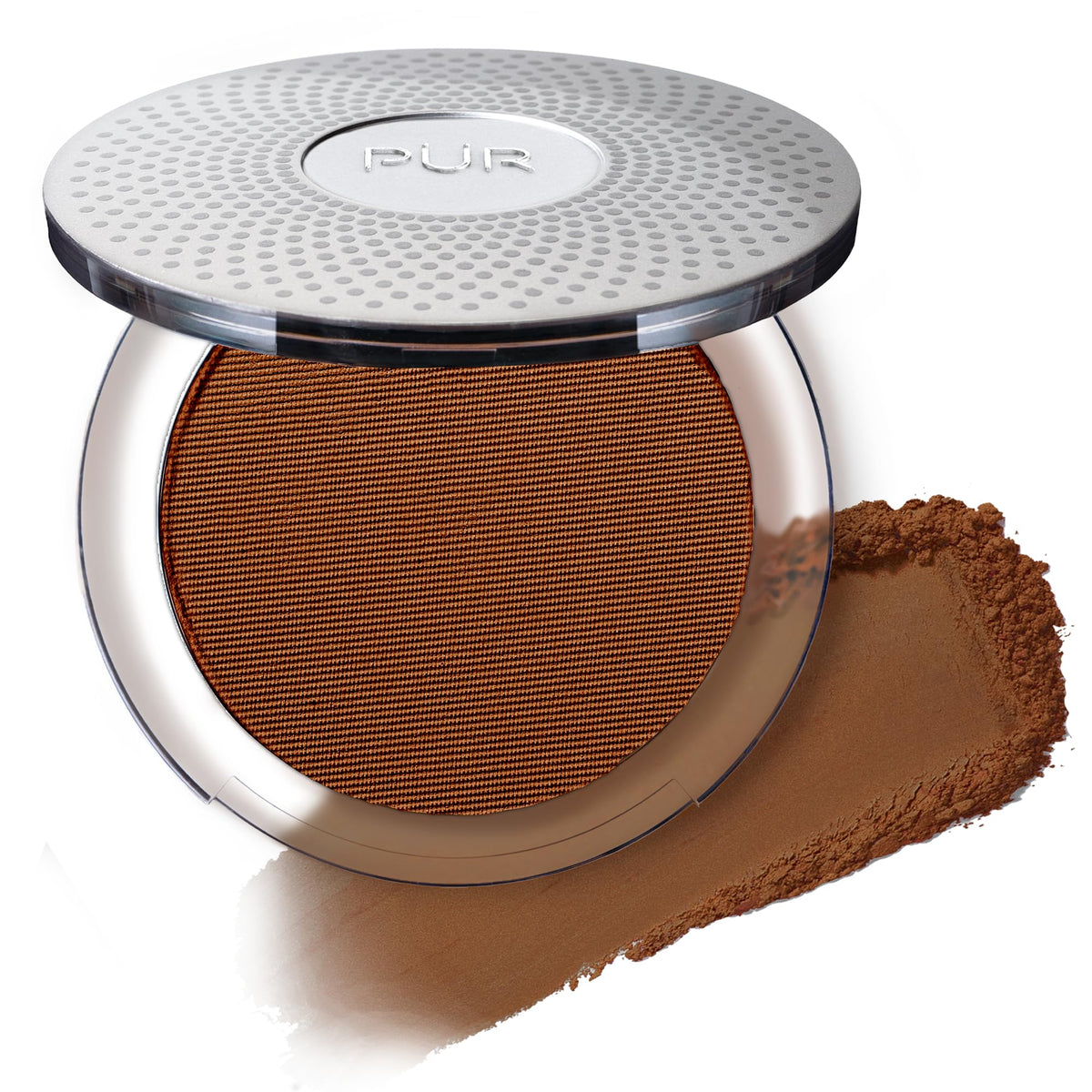 PÜR MINERALS Fond de Teint Minéral Pressé 4-en-1 Châtaigne vue de face