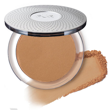 PÜR MINERALS Fond de Teint Minéral Pressé 4-en-1, couleur Tan, vue de face