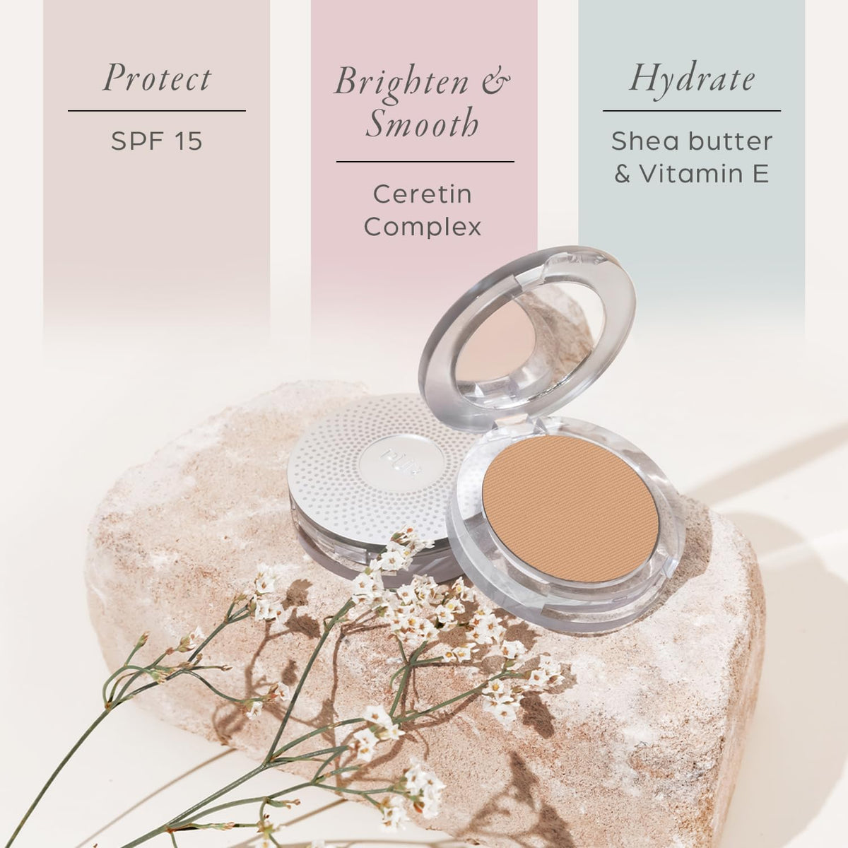 PÜR MINERALS Fond de Teint Minéral Pressé 4-en-1 emballage