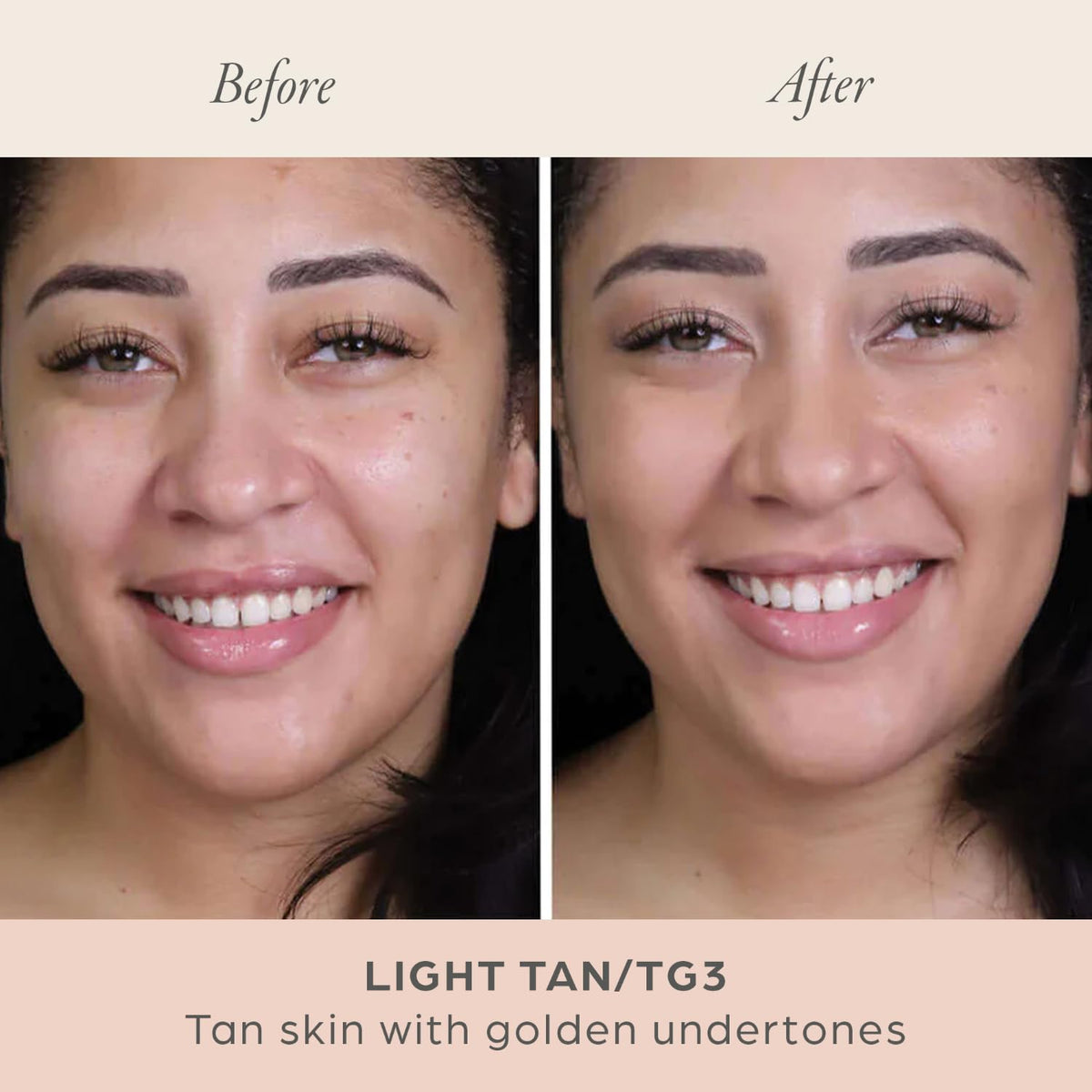 PÜR MINERALS Fond de Teint Poudré 4-en-1 Light Tan texture sur la peau