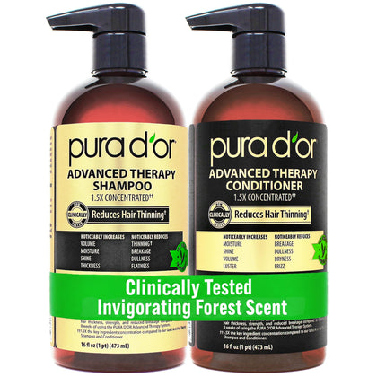 PURA D'OR Advanced Therapy Shampoo et Après-Shampooing Biotin 473ml vue de face