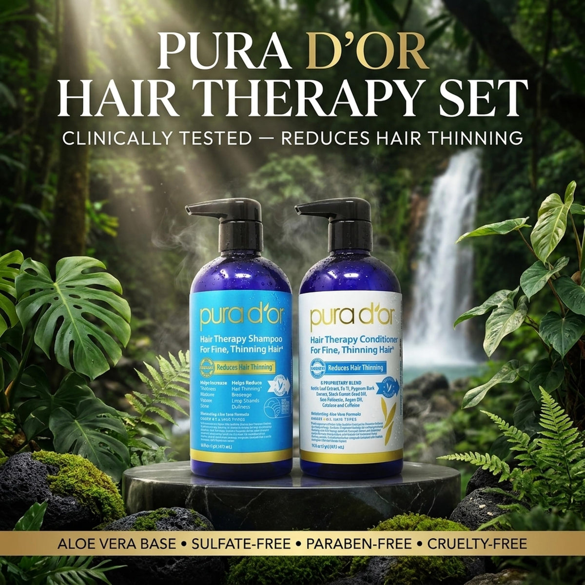 PURA D'OR Après-Shampoing Biotin 16oz bouteille vue arrière