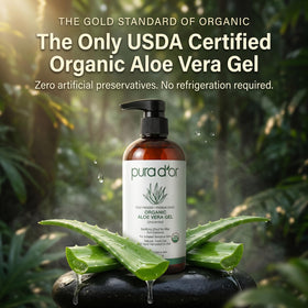 PURA D'OR Gel d'Aloe Vera Organique 473ml application sur la peau