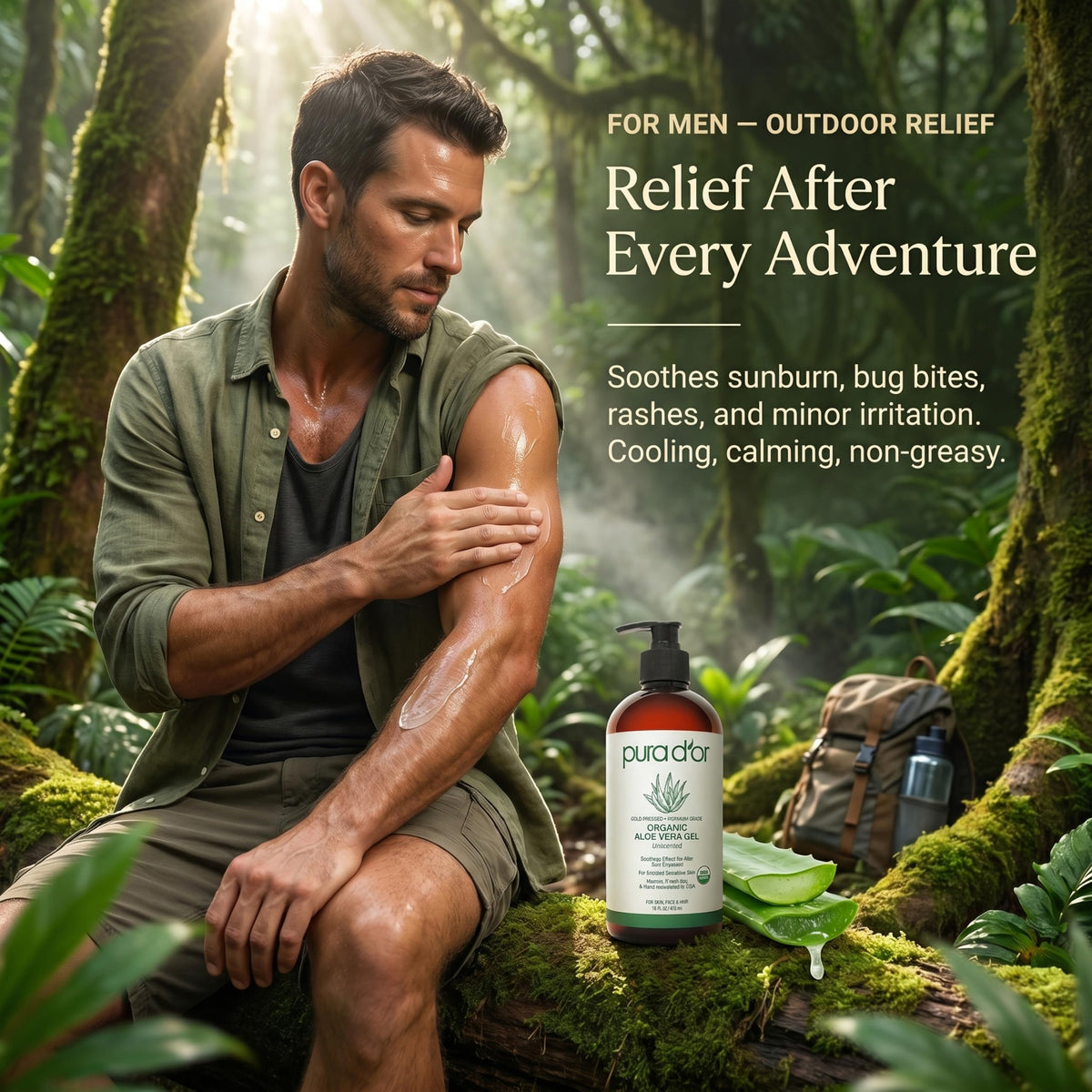 PURA D'OR Gel d'Aloe Vera Organique 473ml avec autres produits de soin