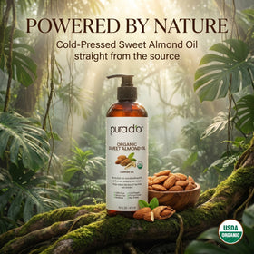 PURA D'OR Huile d'Amande Douce Bio 16 Oz - texture de l'huile