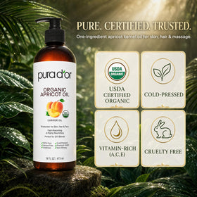 PURA D'OR Huile de Noyau d'Abricot avec ingrédients naturels