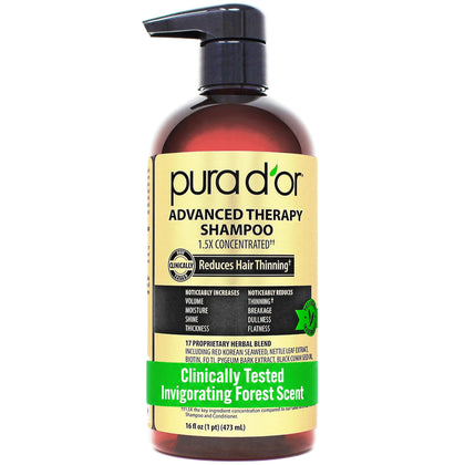 PURA D'OR Shampoo 3-en-1 16 Fl Oz vue de face