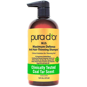 PURA D'OR Shampoo Anti-Chute 0,5% Charbon Actif vue avant
